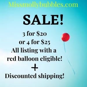 3 for $20 SALE or 4 for $25!🎈🎈🎈🎈🎈🎈🎈🎈🎈🎈🎈